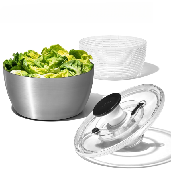 OXO Good Grips Stainless Steel Salad Spinner, 6.34 Qt.