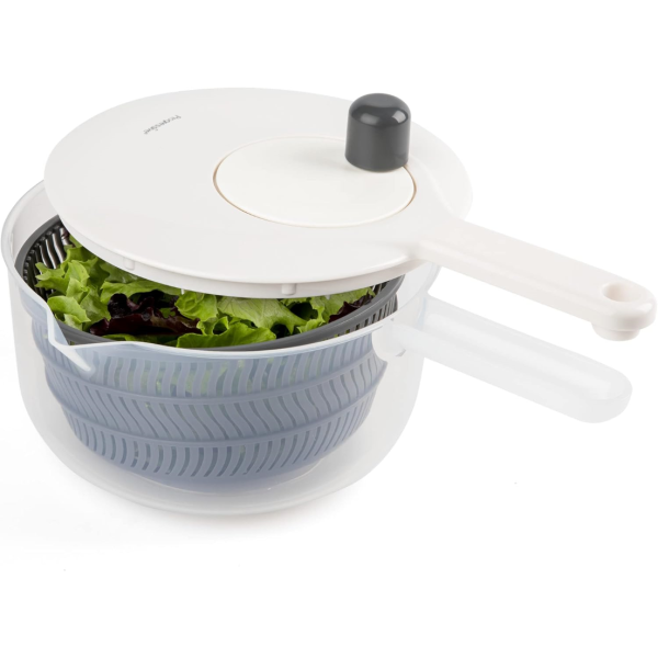 Prepworks by Progressive Salad Spinner with Handle – 2.5 Quart (Gray)