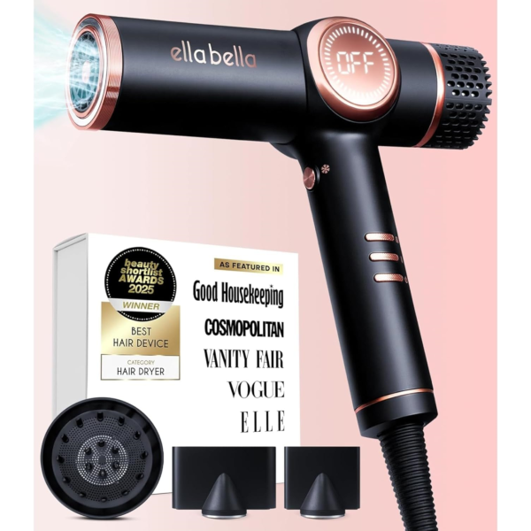 ELLA BELLA® Professional Ionic Hair Dryer with Diffuser