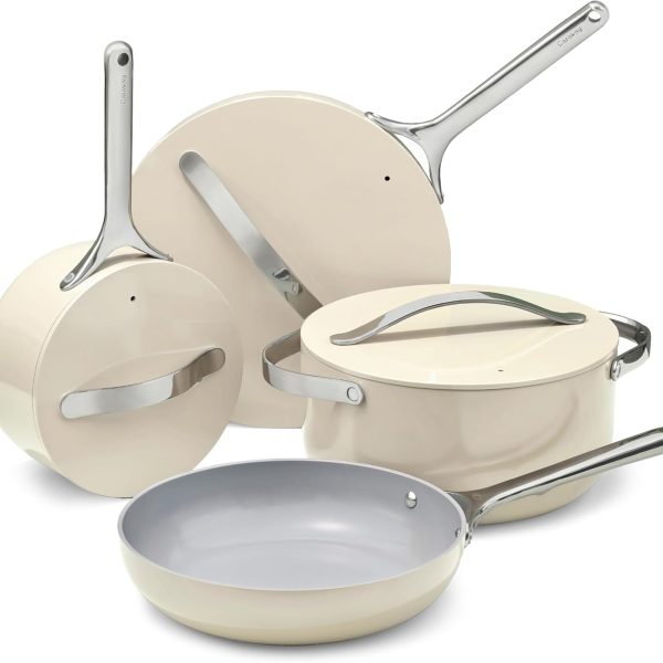 Caraway Nonstick Ceramic Cookware Set (12 Piece) Pots